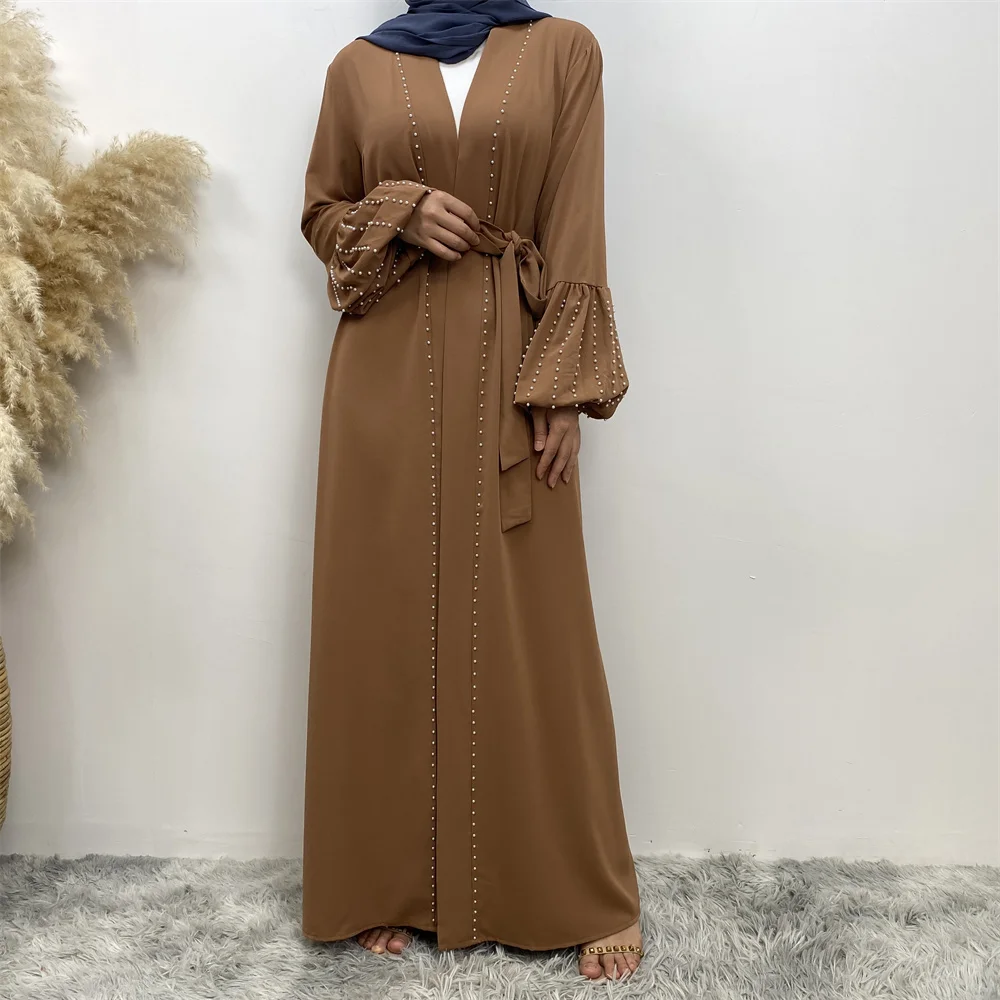 Arab Turkey fashion hot new cardigan dress nail beads loose style Muslim women fashion elegant temperament women\'s wear