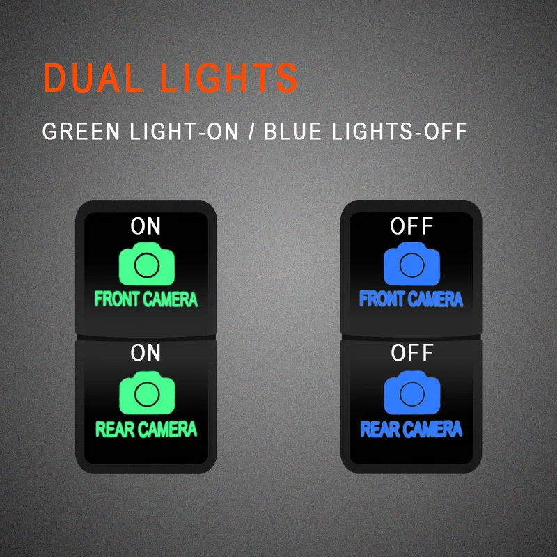 12V Green Blue Led Dual Push Button Latching Switch Spot Rear Lights Switch For Toyota Prado 4Runner Landcruiser FJ Cruiser