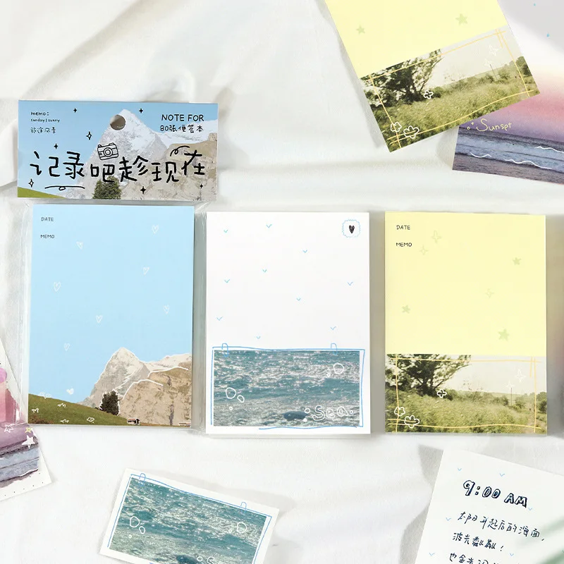 80 Haftnotizen „Record Now“-Serie „Fresh Scenery Student Reminder Haftnotizen“.