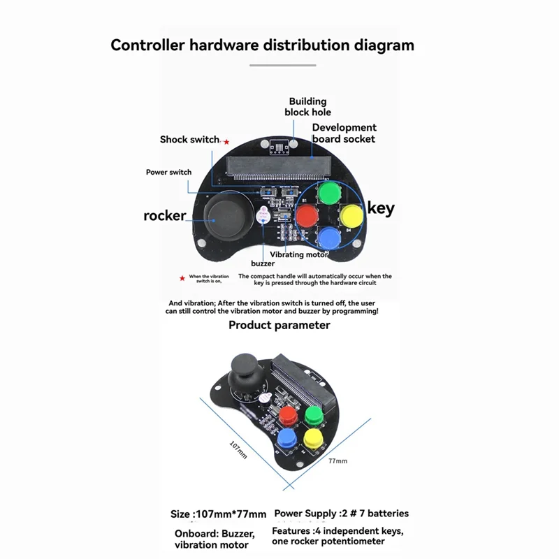 

Robot Car Remote Control Handle Game Joystick, Breakout Expansion Board For Micro-Bit V1.5 Educational Toy For Kids