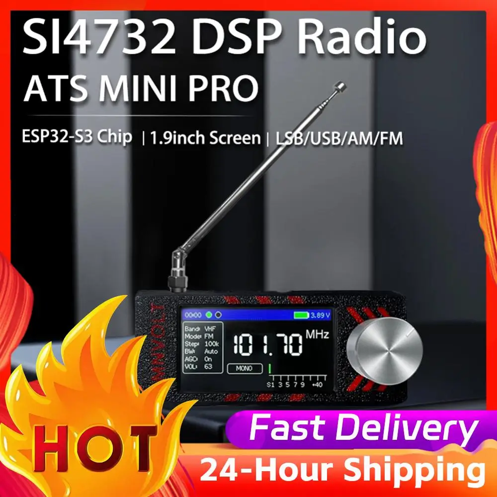 

Mini SI4732 0.5-108MHz Portable Radio Receiver LSB USB AM FM All Band Radio with Donut Antenna Radio for Outdoor Camping Trip