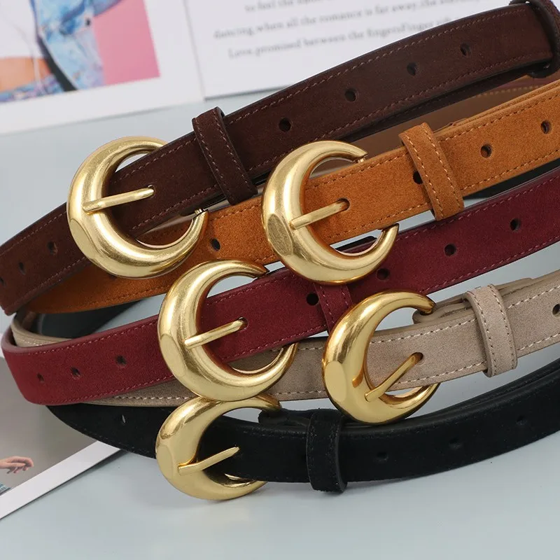 여성 빈티지 스웨이드 정품 가죽 코르셋 여성 Cummerbund 코트 허리띠 드레스 Decration 좁은 벨트 J1433