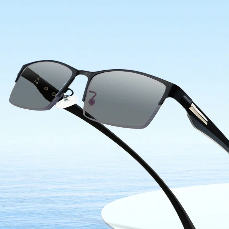 Sunglass Reading Glasses Photochromic lenses Half frame, Presbyopia Eyeglasses Anti Fatigue Diopters To +4.0
