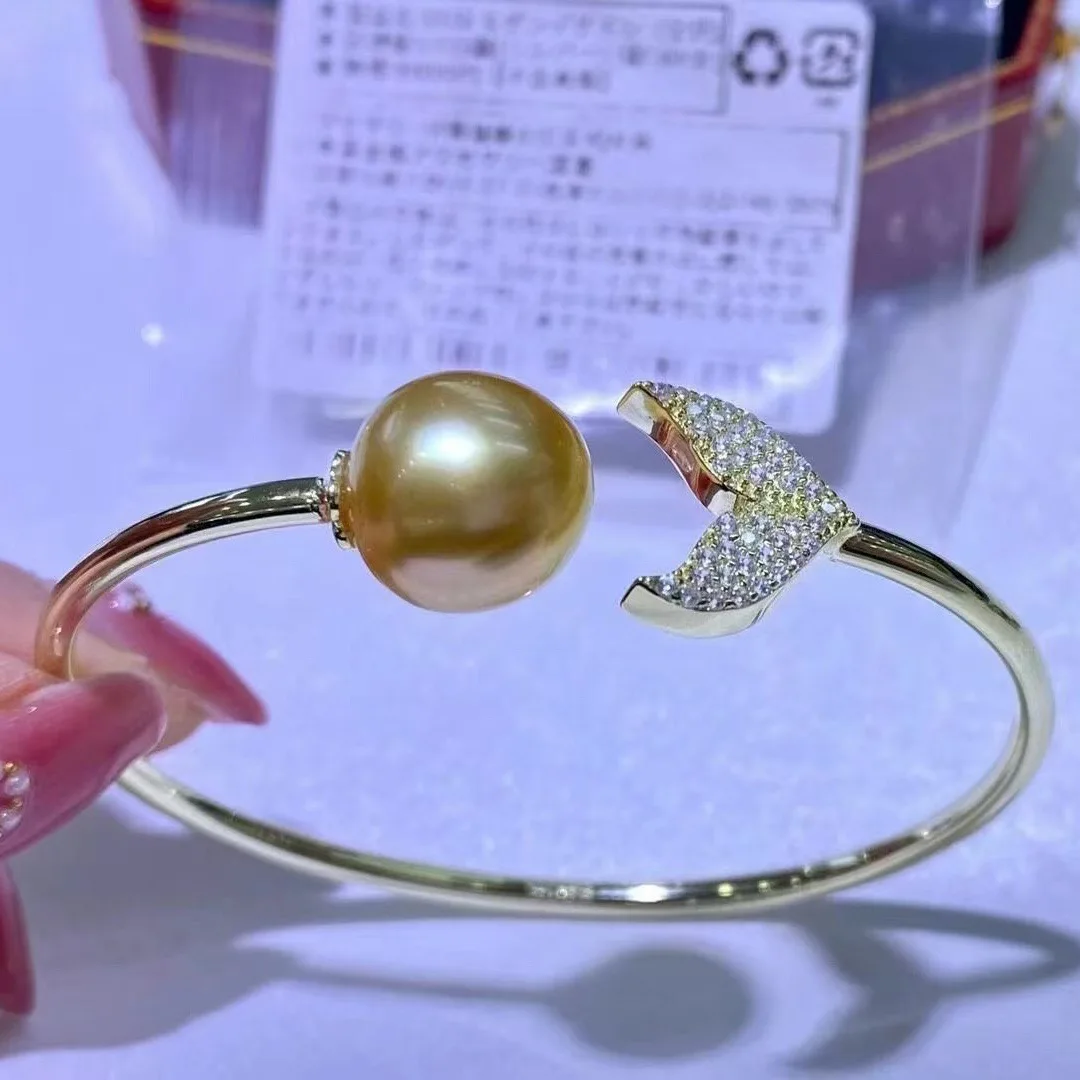 aaa-9-10mm-10-11mm-11-12mm-perla-d'oro-del-mare-del-sud-s925-argento-bracciale-aperto-con-coda-di-pesce-di-moda-di-lusso