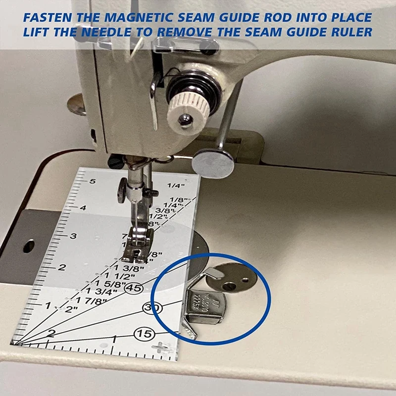 4 Pcs Seam Guide Ruler Set Include 2 Quilting Seam Guide Ruler And 2 Magnetic Sewing Guide For Sewing Machine