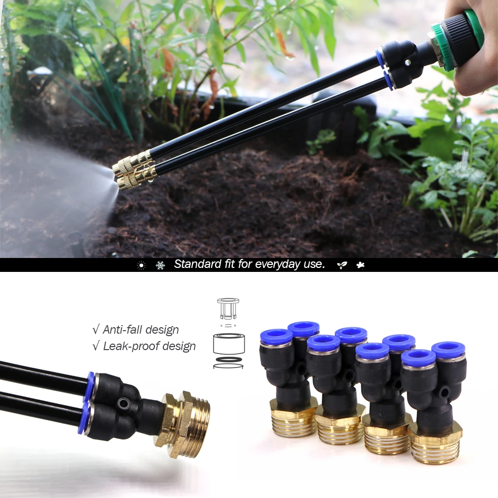 2-way Misting Nozzles 20/30/50cm 360° Bend Adjustable Atomizer Slip Lock Sprayer 1/2