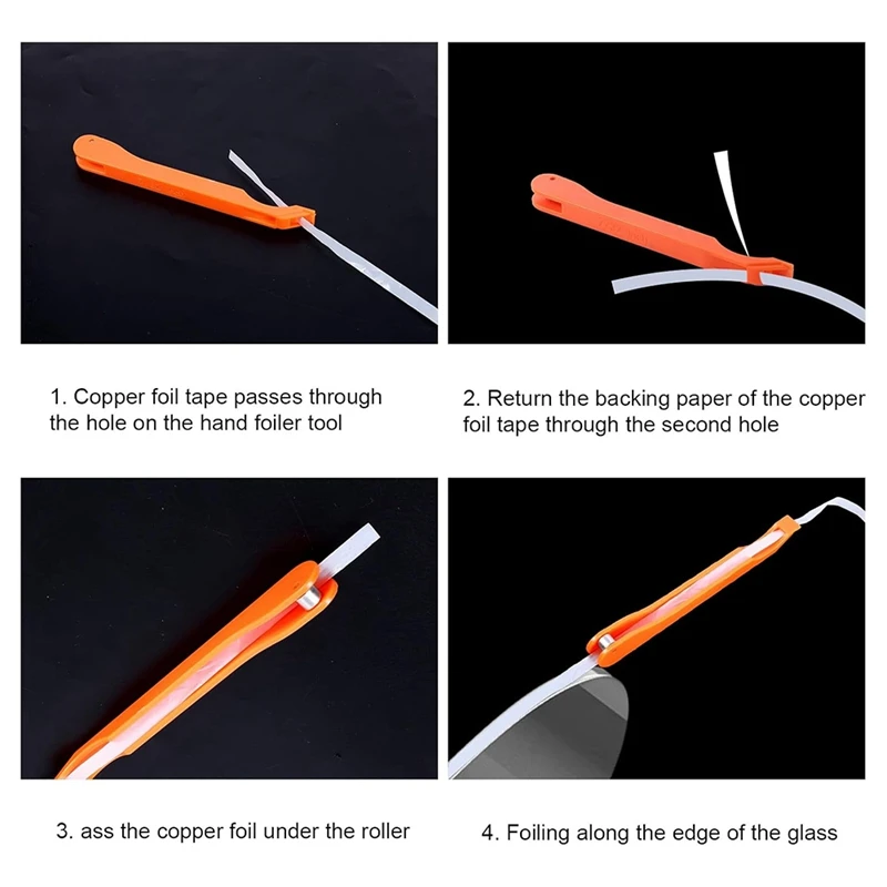 Foiler Tangan Untuk Kaca Patri, Alat Foil Tembaga Portabel Kit Pembuatan Kaca Patri Praktis