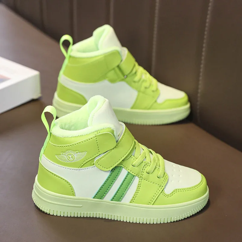

Winter children's velvet casual shoes, waterproof, fashionable and warm, sneakers for boys and girls, soft and comfortable