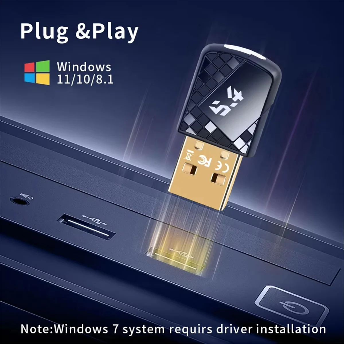 ABXHA USB بلوتوث 5.4 دونغل محول الموسيقى استقبال الصوت الارسال محرك مجاني للكمبيوتر المتكلم لوحة مفاتيح الماوس اللاسلكية