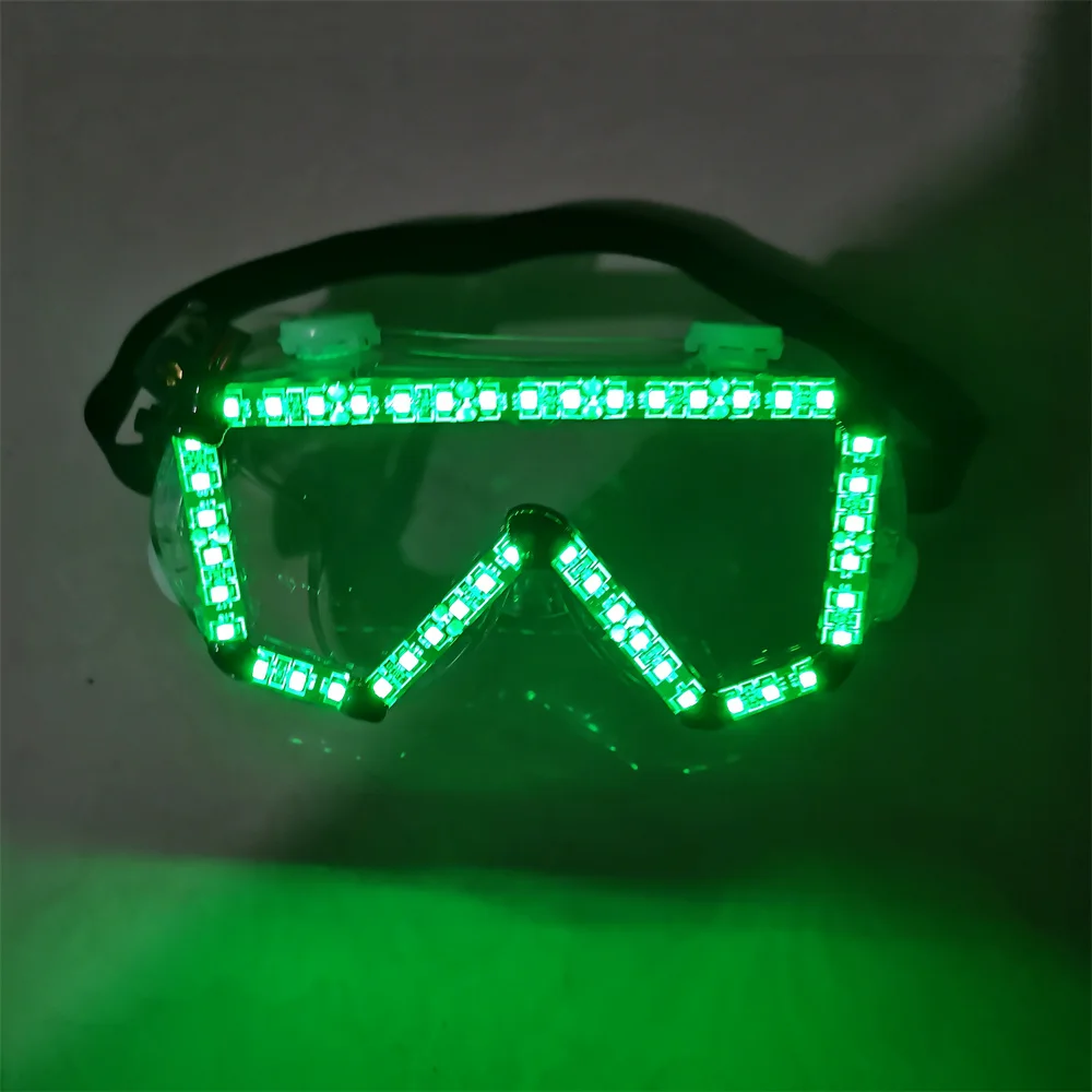 Magicool New Design Led Gloves Glasses Glowing Creative Fashion Luminous Goggles DJ Bar Party Halloween Props Sunglasses