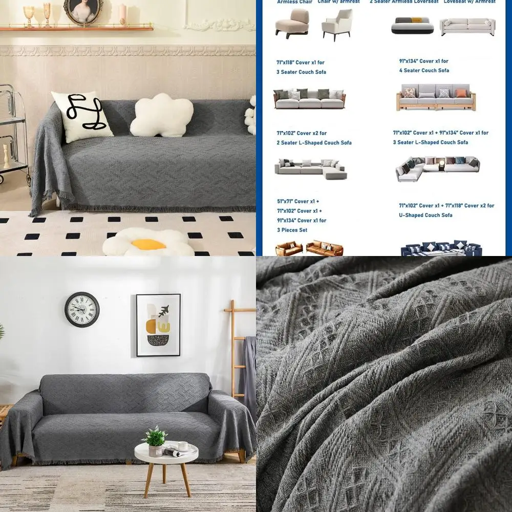 

Extra Large 3-Cushion Couch Cover, Oversized Sofa Slipcover, L-Shape Sectional Protector for Pets