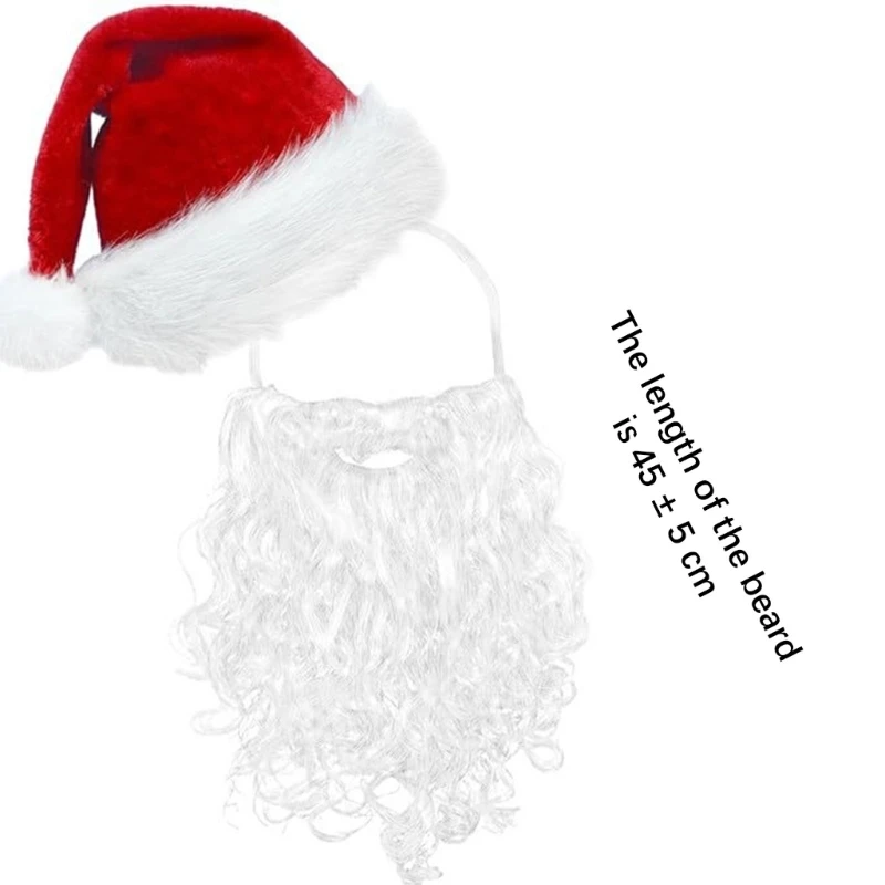 7 Piece Santa Costume Set With Red Hat And White Beard For Christmas Parties Family Events