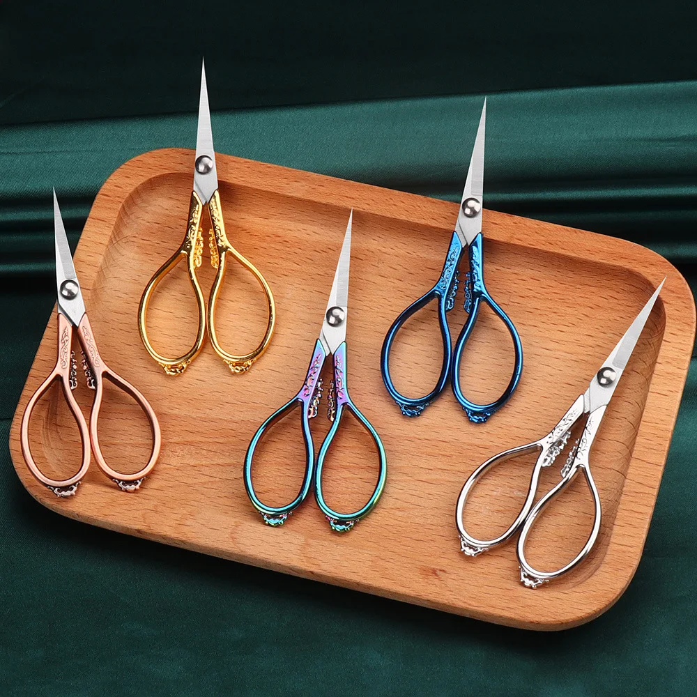 

DIY Handmade Small Scissors Special Paper-cut Gold Scissors Stainless Steel Tea Bag Bag Bag Window Grilles Auspicious Cloud