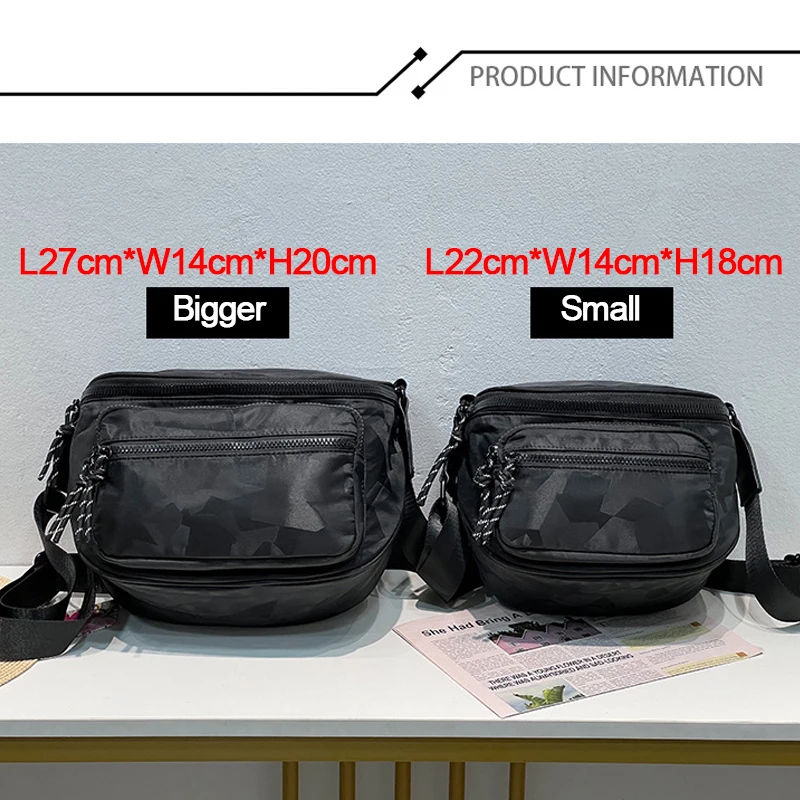 Saddle Bag Retro Nylon Trendy Cool Bag Outdoor Casual All-match Fashion Camouflage Chest Bag Shoulder Crossbody Bag