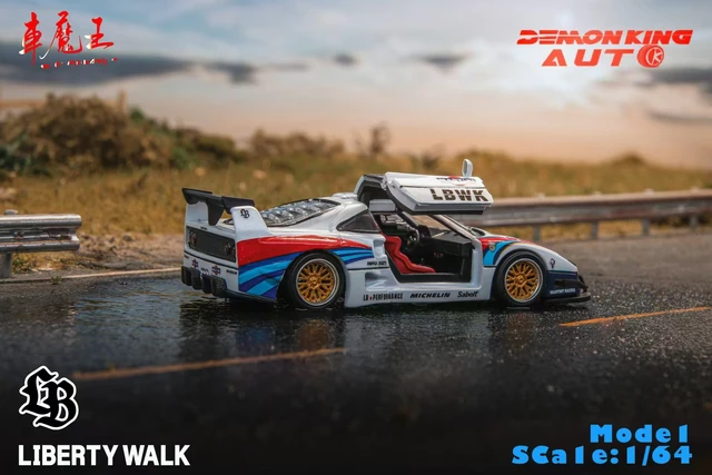 車魔王 F40 Demon King LBWK Martiniカラー 1/64 Demon King Auto 1:64 F40 LB-Works Rosso Corsa Diecast Model