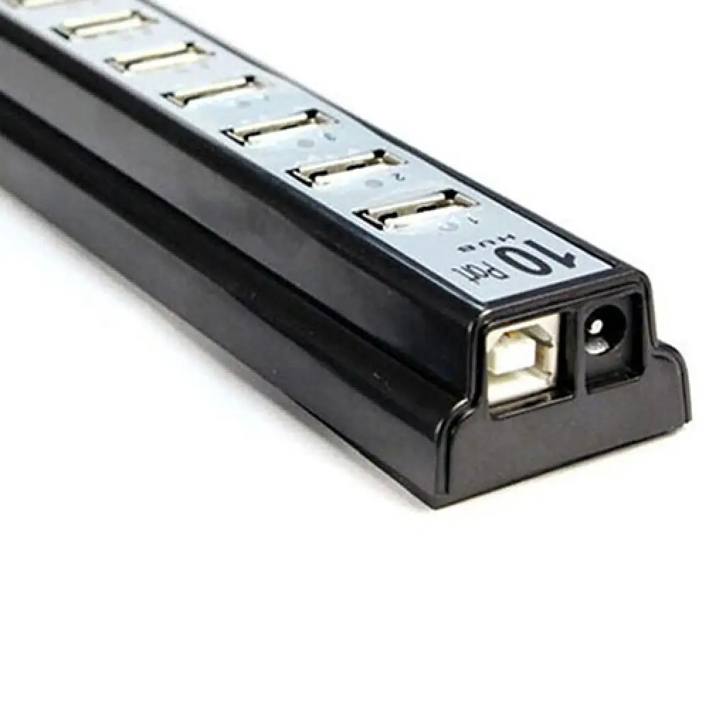 10-Port Hi-Speed USB 2.0 Hub Splitter US Netzteil für PC Laptop Computer USB Hub Station
