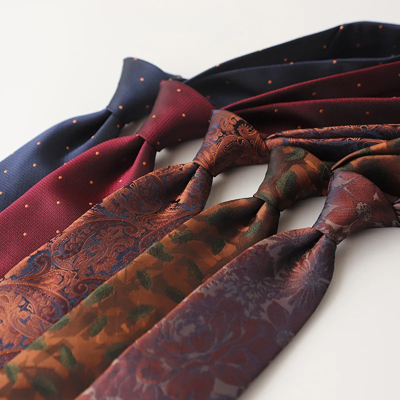 Vintage 8CM Width Formal Business Hand‑tied Necktie, Classic Men Neck Tie For Office Work Banquet Wedding Suit Shirt Matching
