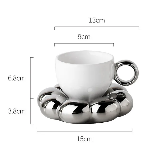 

New INS Pink Flower Shape Ceramic Mug Set Durable Portable Fashion Breakfast Coffee Milk Cup