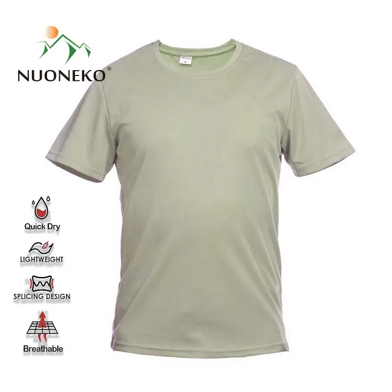 New Mens Breathable Quick Dry Hiking T-shirts Gyms Fitness Elastic Summer Outdoor Climbing Fishing Running Cycling Short T Shirt