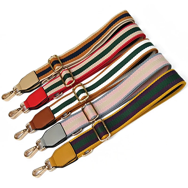 Striped Shoulder Bag Strap Vintage Crossbody Width Shoulder Straps Leather Bag Part Accessories Women 120cm Handles For Handbag