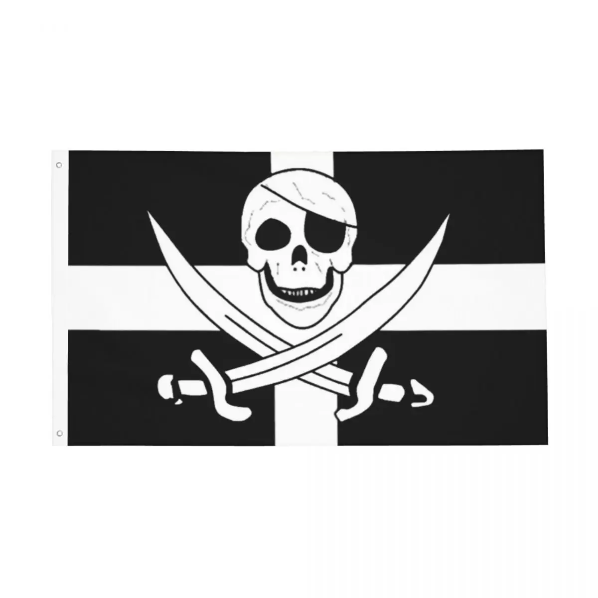 Cornwall Kernow Pirate Flag Decor 3x5FTModern With Metal Grommets Vibrant Colors Flowy