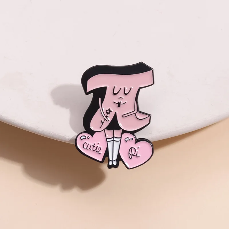 Pink English Letters Enamel Pins Cartoon Heart Geometry Feminist Custom Brooches Badge Fashion Jewelry Gifts For Girls Women view 4