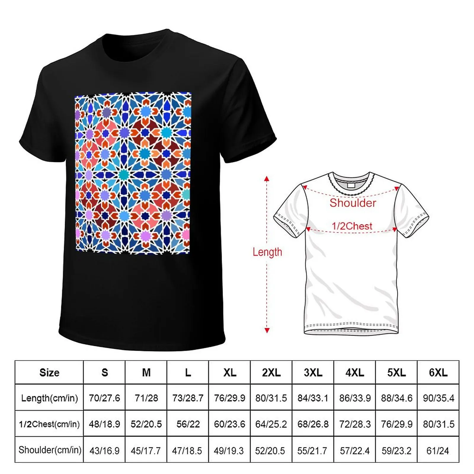 Picture 3: Cellular Islamic Geometry T-Shirt Plus Size Workout Short Sleeve Top