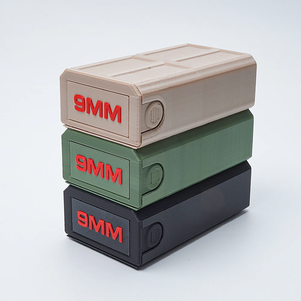 9mm Pull-Out Ammo Storage Box; 50-Round Bullet Ammo Box Storage Case for Shooting, Hunting, Accessories, Maintenance and