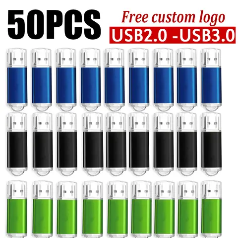 50 pièces LOGO personnalisé USB 2.0 USB 3.0 clé USB haute vitesse 2. 0 mémoire clé mémoire clé Flash Pendrive4GB 8GB 16GB 32GB 64GB