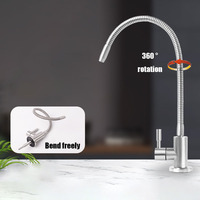 Universal Gooseneck Kitchen Faucet Filter Accessories 304 Stainless Steel Water Purifier 360 ° Rotation Sink Fixture Home