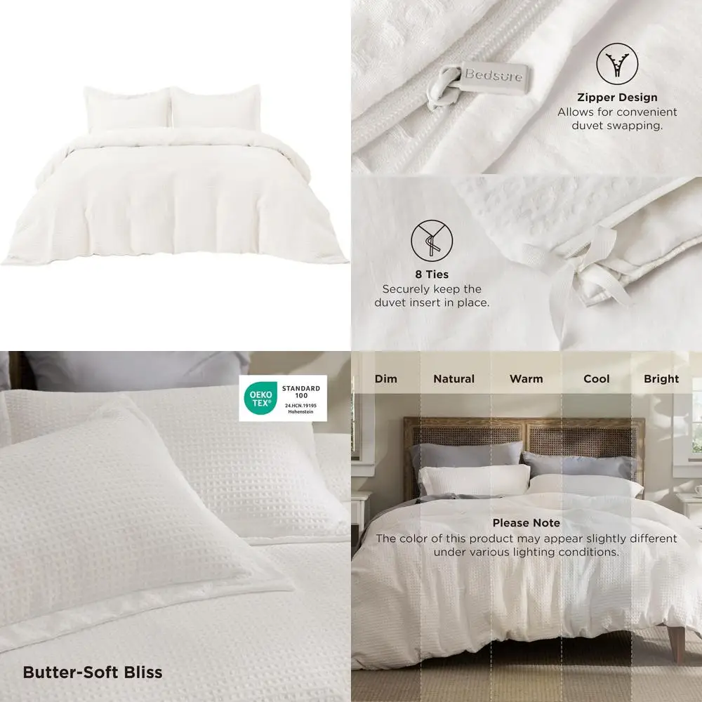 

Элитный комплект постельного белья из ткани «Вейл» размера «Queen» — текстурированный пододеяльник, дышащий комплект постельного белья (90x90 дюймов) с 2 наволочками или всеми комплектующими