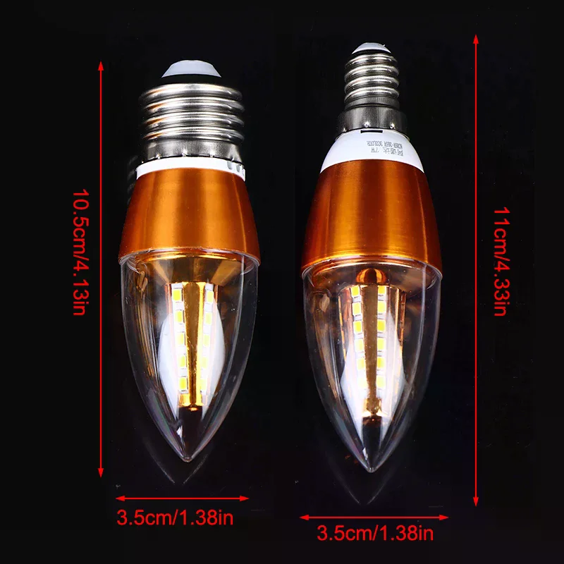 E14 E27 220v 5W 7W LED Retro Candle Bulb Light Energy Saving Lamp Spotlight Bombilla Lampara Chandelier For Home Decor
