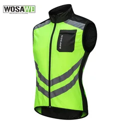 WOSAWE Reflective Cycling Vests Sleeveless Windproof Sports Ciclismo Jerseys MTB Road Bike Clothing Coat Bicycle Gilet Jackets