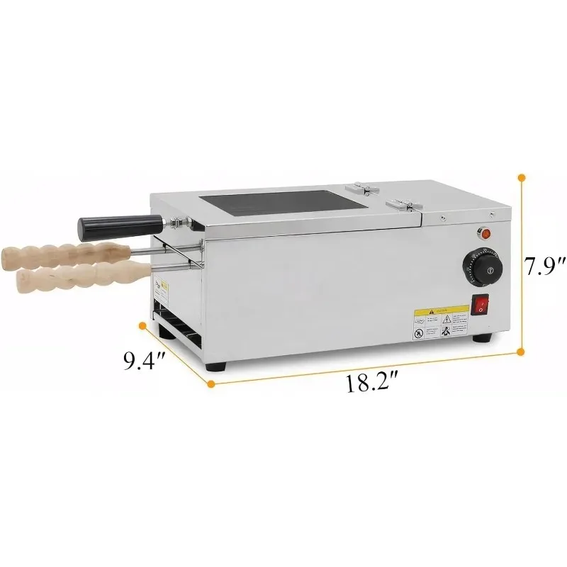 

Electric Chimney Cake Roll Oven Maker 1500W with 2Pcs Baking Tools Ice Cream Cone Machine for Commercial & Home Use 110V