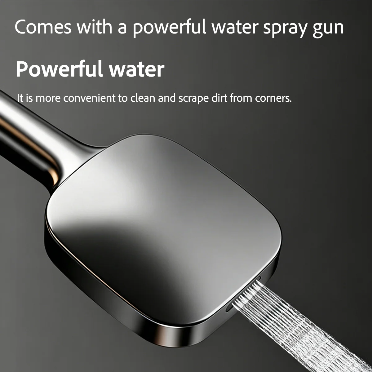 Large Panel Multi-Functional Handheld Shower Head Anti-Clogging Pressurized Shower Head with Spray Gun Multiple Adjustable Speed