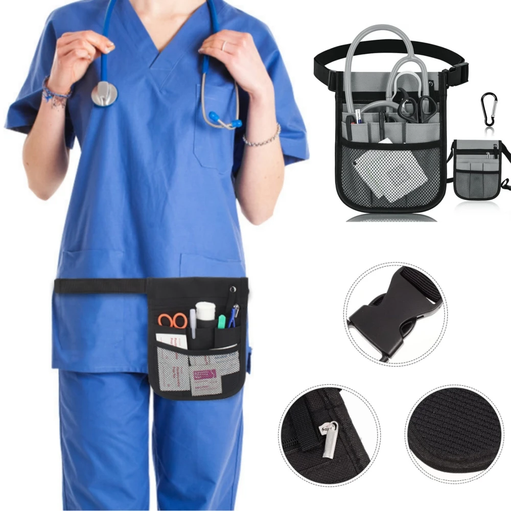 Nurse Tool Waist Bag Multi Pocket Hand Repair Nylon Hardware Toolkit Scissors Tongs Storage Bags for Medical Staff Barber