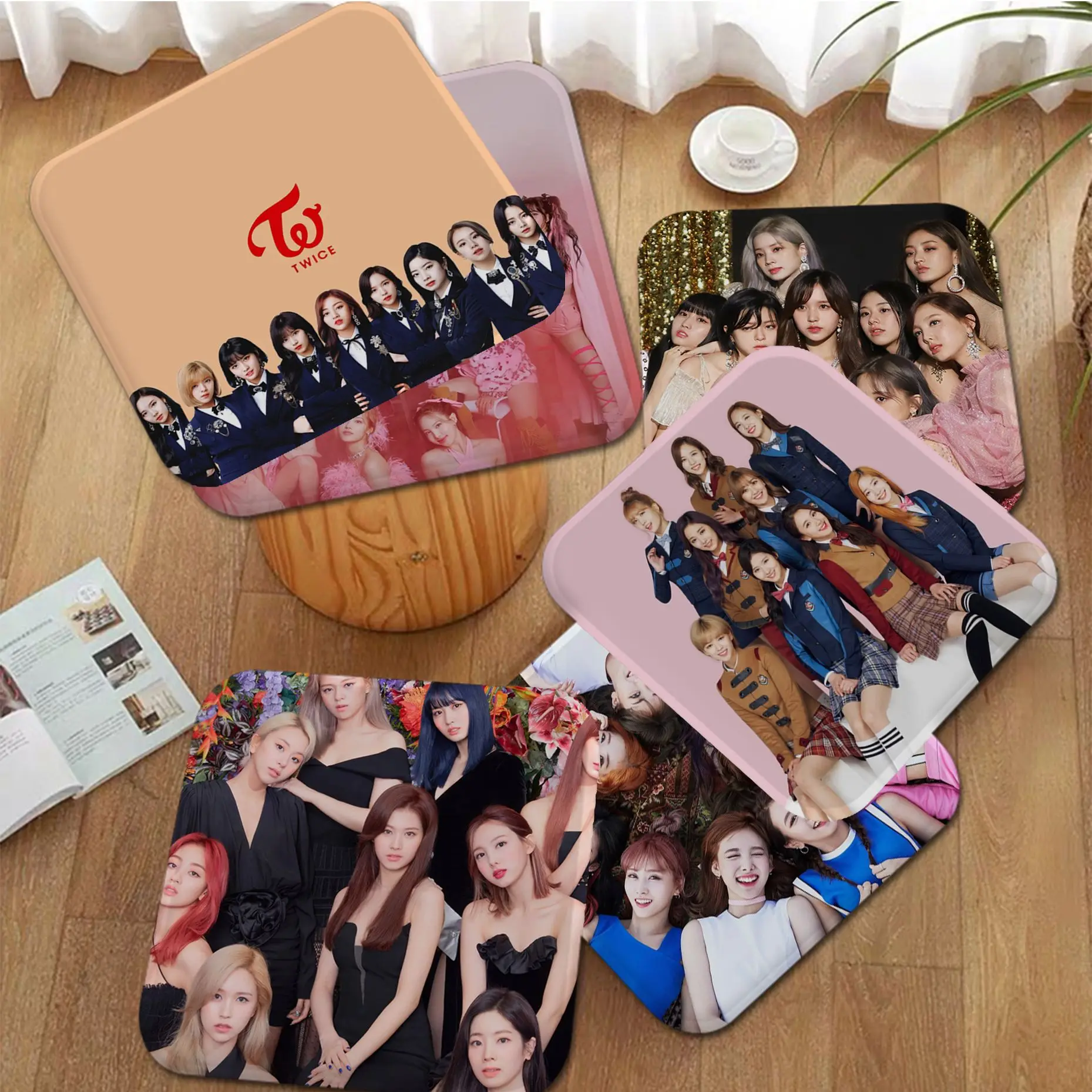 Kpop T-TWICE Cushion Mat Creative Fabric Cushion Non-slip Living Room Sofa Decor Students Stool Tatami Office Chair Mat Pad