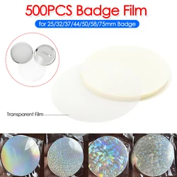500pcs Badge Transparent Film 58mm Clear/Laser Stars Pattern Badge Protective Film Covers for Button Maker Parts 600pcs