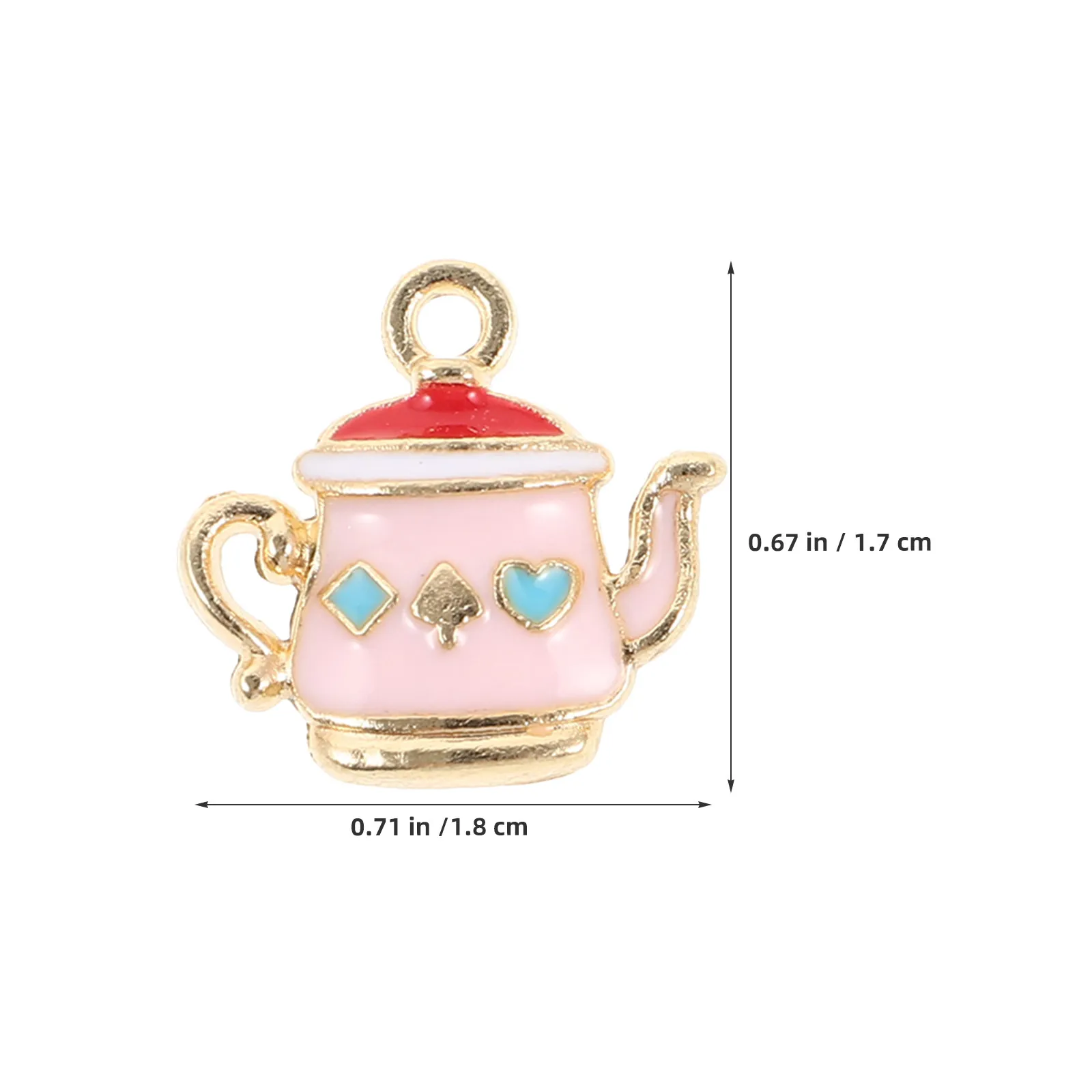 60Pcs Enamel Teapot Charms Alloy Pendants DIY Jewelry Making Bracelets Necklaces Keychain Accessories Teapot Keychain Charms