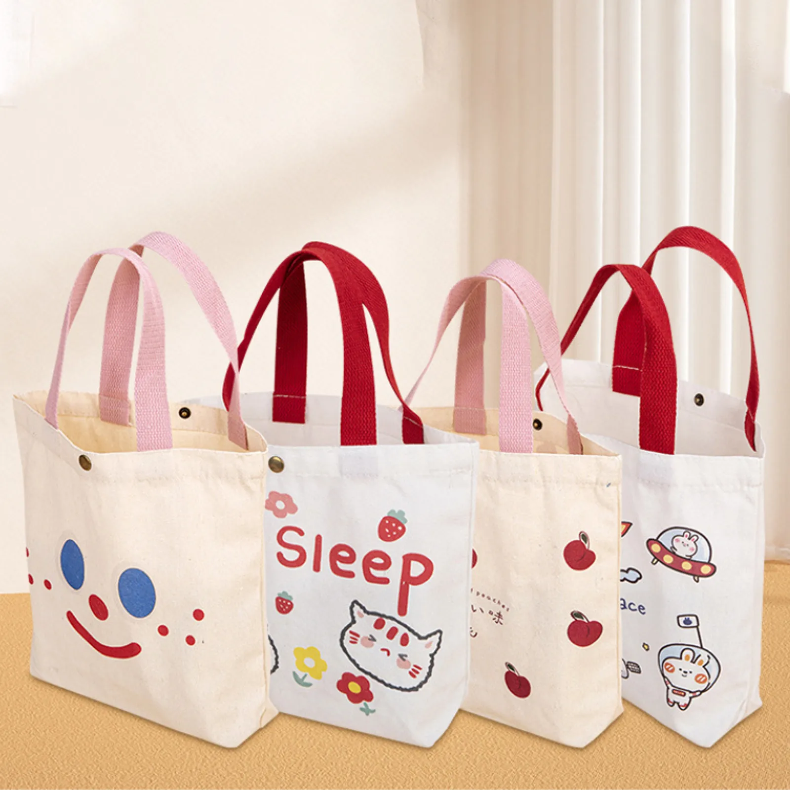 女性のための小さなショルダーバッグキャンバスハンドバッグ,日本の漫画のトートバッグ,お弁当箱,大容量,学生のショッピングバッグ,ファッショナブル