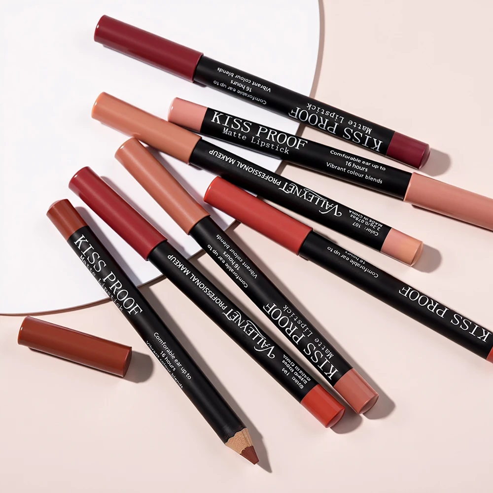 هدايا مستحضرات التجميل النسائية لعيد الشكر/عيد الميلاد: 12 لونًا من المخمل غير اللامع، قلم أحمر شفاه طبيعي ومقاوم للماء وسهل التلوين.