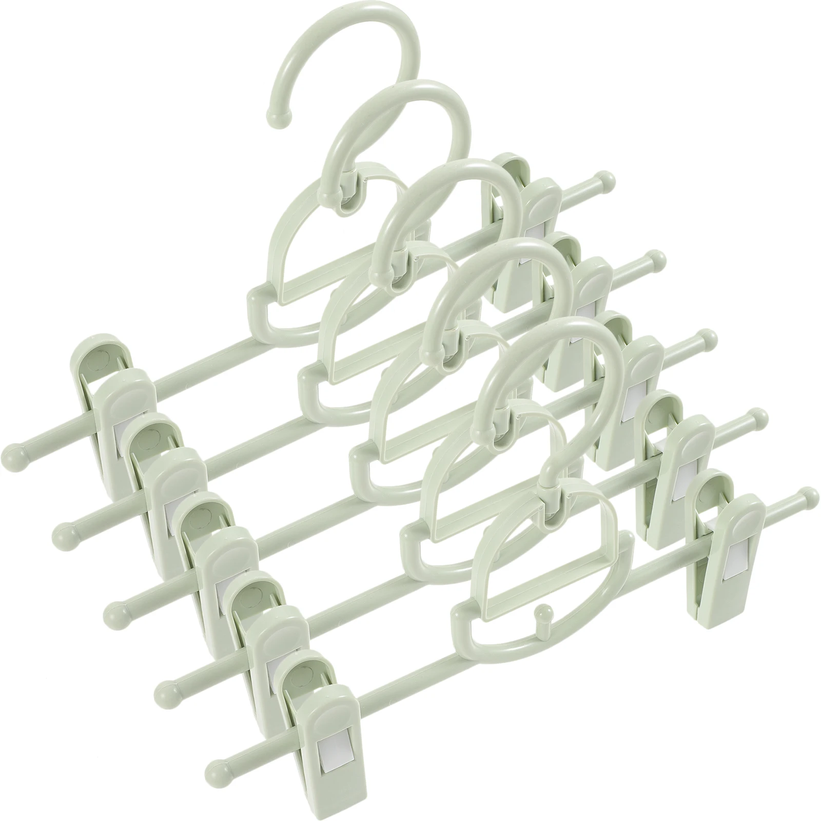 

5pcs Pants Hangers With Clips Versatile Multifunctional Skirt Short Hanger Compact Non Slip Plastic Clothes Hanger Space