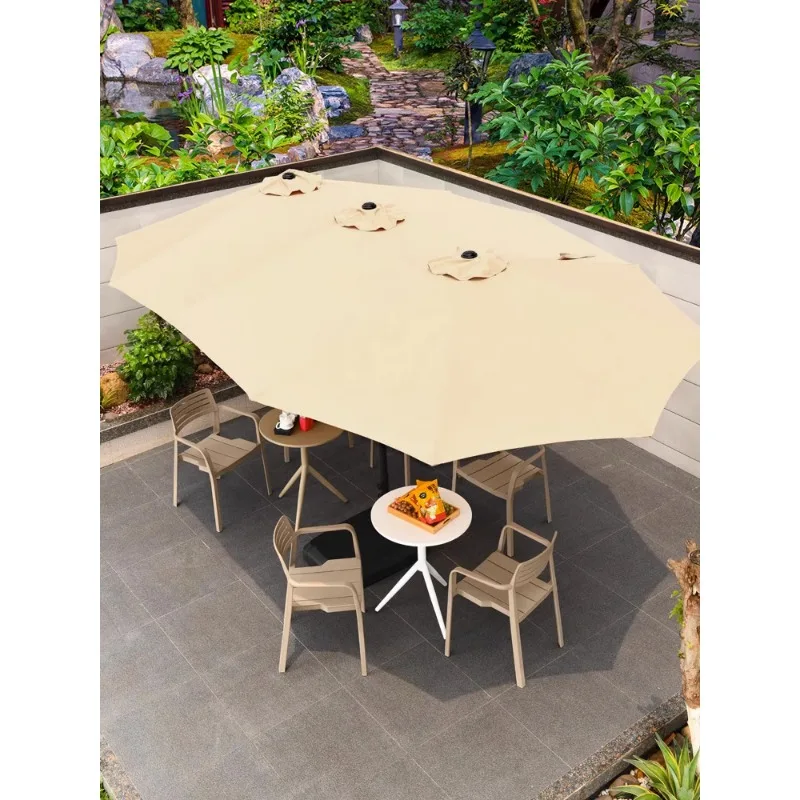 

Outdoor sunshade umbrella on the rooftop, courtyard umbrella, three head sunshade, camping, sun umbrella stall