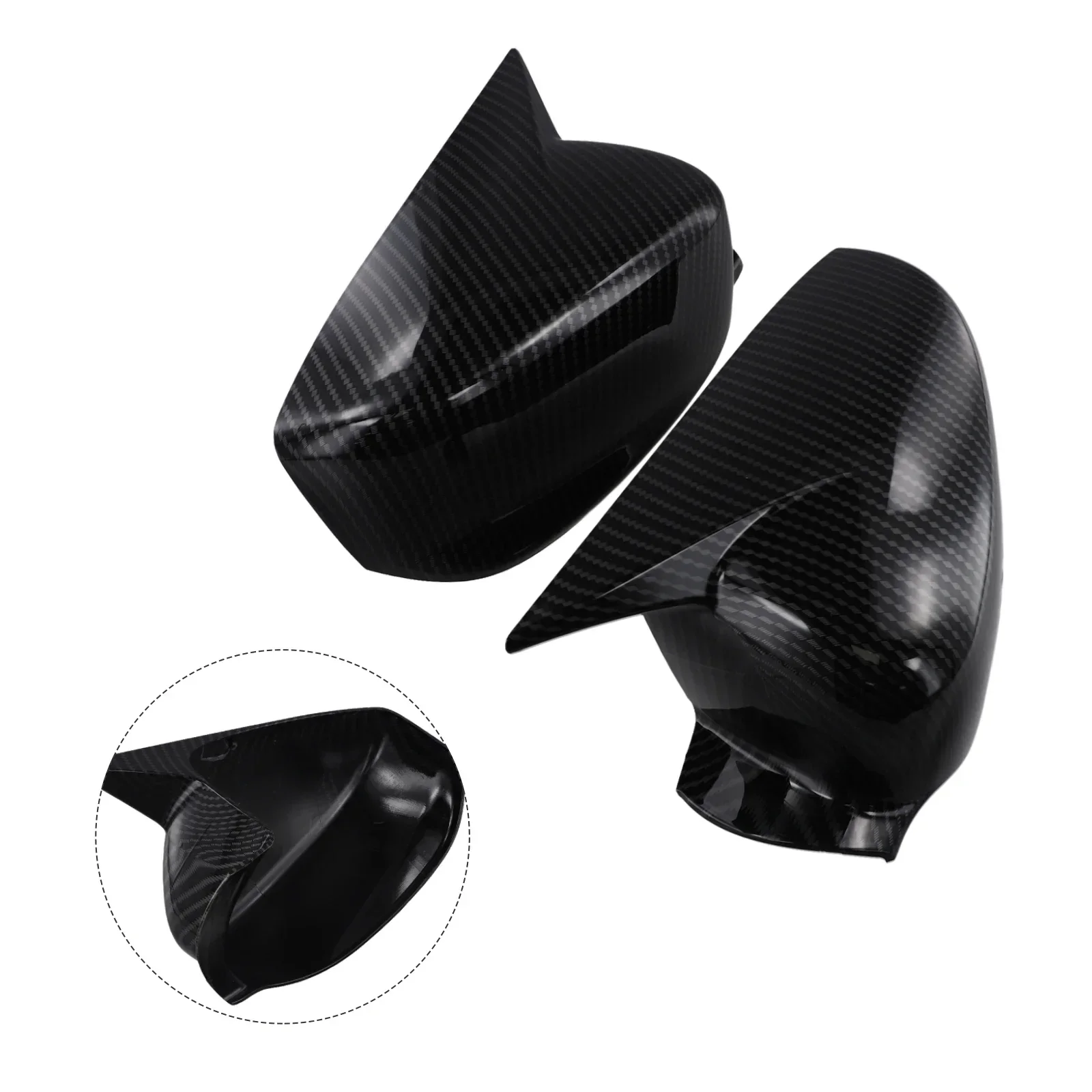 Car Side Mirror Cover Exterior Rear View Mirror Cap Anti-corrosion Black Color Carbon Fiber Material Non-deformation