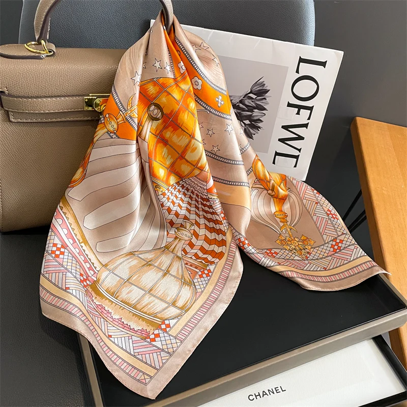 100% Real Silk Scarf New 70CM Natural Shawl Wraps Women Ladies Fashion Scarves Foulard Bandana Square Headband Hijab Pashmina