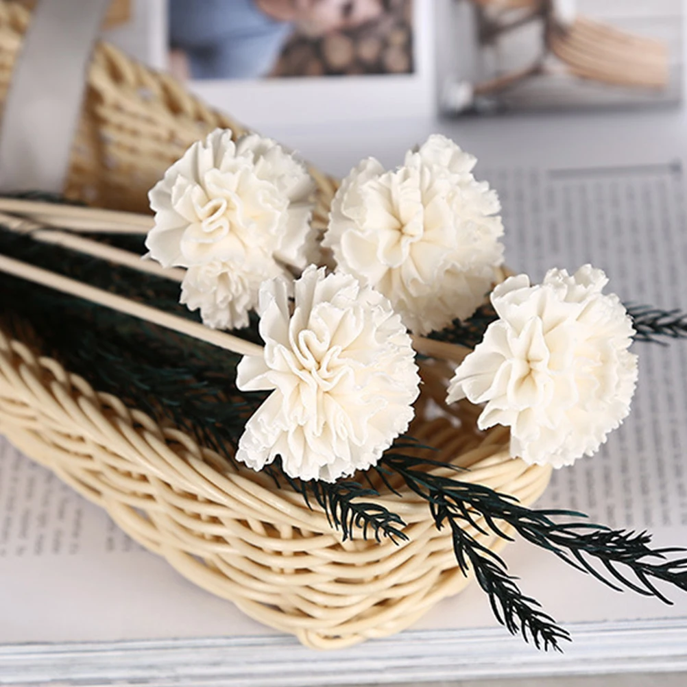 

6Pcs Flower Rattan Diffuser Sticks Aromatherapy Essential Oil Aroma Reed for Home Bathroom Kitchen Living Room