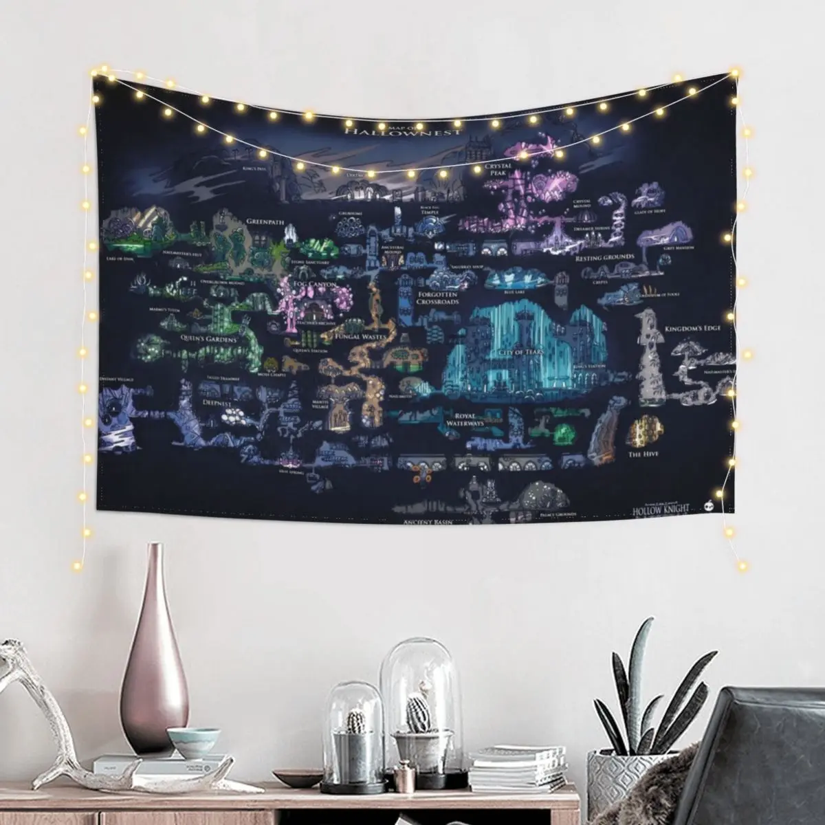

8K Hollow Knight Map Tapestry Wallpaper Bedroom Outdoor Decoration Japanese Room Decor Tapestry