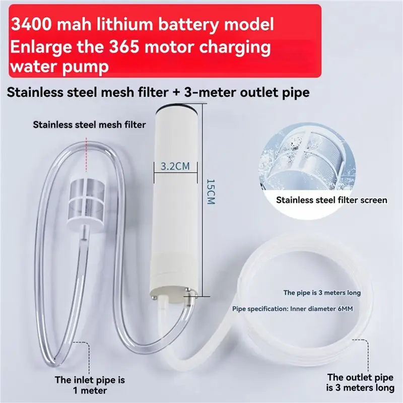 ABUN Electric Auto-Siphon Self Priming Pump Rechargeable Beer Transfer Pump Kit for Home Brew Wine Kombucha