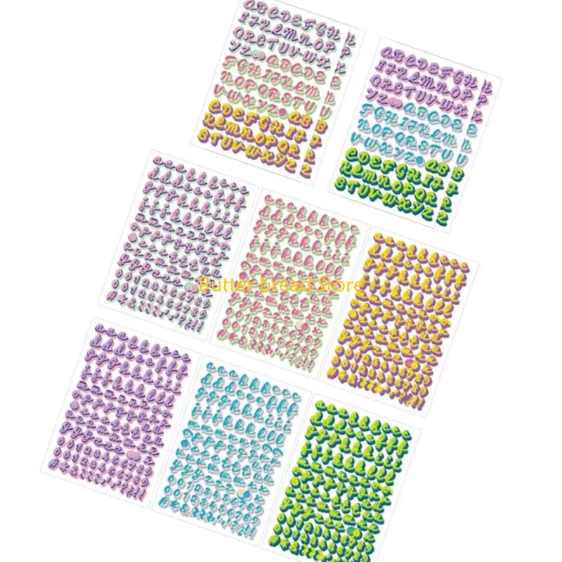 W89C Colorful Alphanumeric Sticker Waterproof Adhesive PVC Letter Number Sticker For Journal Planner Notebook Scrapbooking