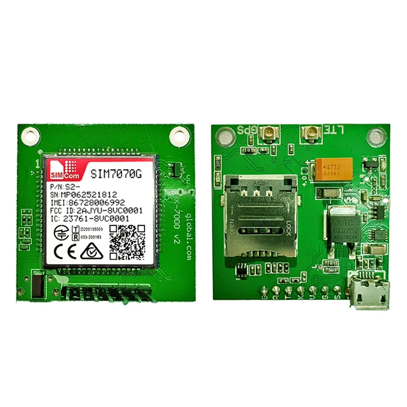 

SIMcom BK-SIM7070G SIM7070E SIM7000G SIM7000E SIM7000A NBIOT CATM LPWA Core Board 1 Piece for IoT Wireless Communication